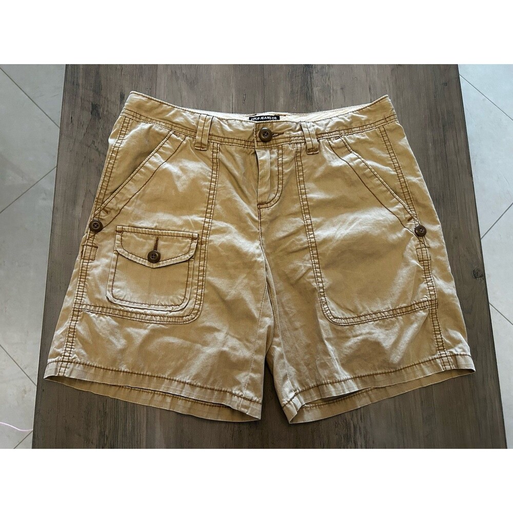 Vintage Polo Jeans Co Ralph Lauren Shorts Womens Size 4 Dark Tan Cargo Cotton